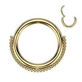 Piercing oreille anneau doré ligne de perles