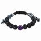 Bracelet shamballa à billes noir cristaux violet 149