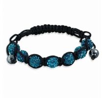 Bracelet shamballa à 7 billes cristaux turquoise 166