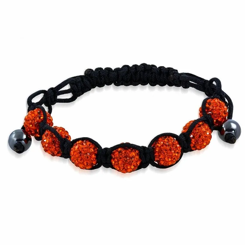 Bracelet shamballa a 7 billes cristaux orange 168