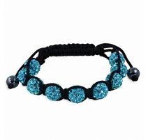Bracelet shamballa à 9 billes cristaux turquoise 180
