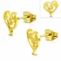 Paire Boucles d'oreille acier inoxydable coeur papillon