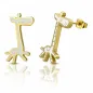 Paire Boucles d'oreille acier inoxydable doré girafe