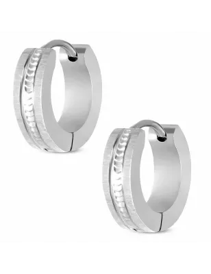 Paire boucles d'oreilles anneaux croissant de lune