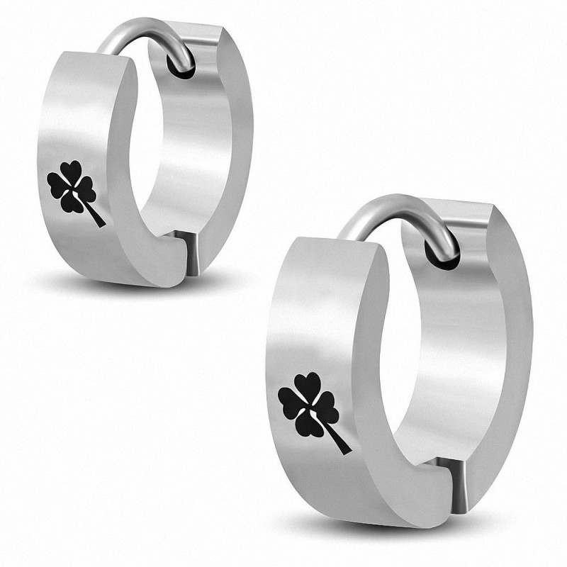 Boucles D'oreilles Faux Tunnels 4mm Noir - Acier Inoxydable Hypoallergénique - Pour Hommes Et Femmes