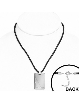 Collier homme caoutchouc avec pendentif tungstène dog tag