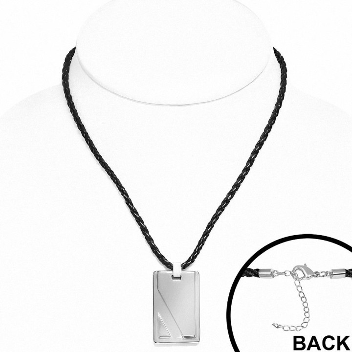 Collier homme caoutchouc avec pendentif tungstène dog tag