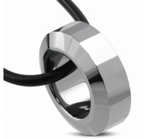 Collier homme caoutchouc avec pendentif tungstène anneau