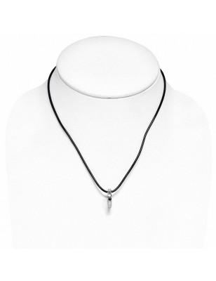 Collier homme caoutchouc avec pendentif tungstène anneau biseauté
