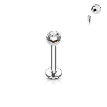 Piercing Labret levre Boule Gemme Titane G23