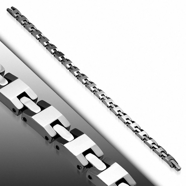 Bracelet en tungstène avec maillons rectangulaires 100