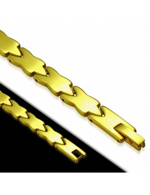 Bracelet homme tungstène doré avec maillons 204