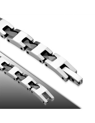 Bracelet homme tungstène maillons noirs 317