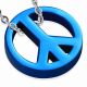 Pendentif en acier bleu signe de la paix