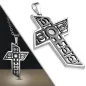 Pendentif en acier large croix motif symbole féminin noir