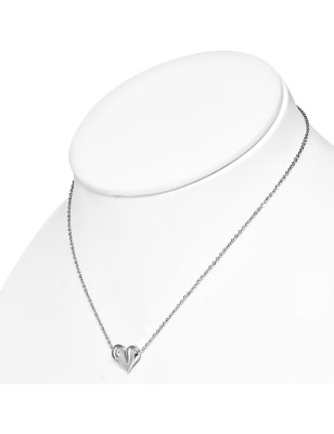 Collier en acier avec pendentif coeur love