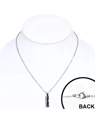 Double collier en acier avec pendentif pour couples nacré