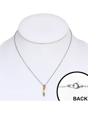 Double collier en acier avec pendentif pour couples coeur