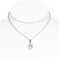 Collier en acier avec pendentif larme zircon blanc