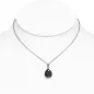 Collier en acier avec pendentif larme zircon noir