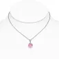 Collier en acier avec pendentif rond zirconium rose