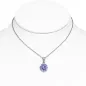 Collier en acier avec pendentif rond zirconium tanzanite