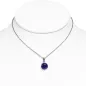 Collier en acier avec pendentif rond zirconium violet