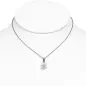 Collier en acier avec pendentif carré zirconium blanc