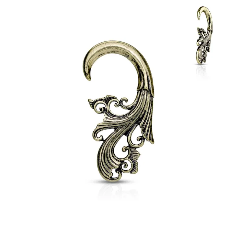 Piercing écarteur oreille spirale tribal doré Piercing écarteur oreille spirale tribal doré