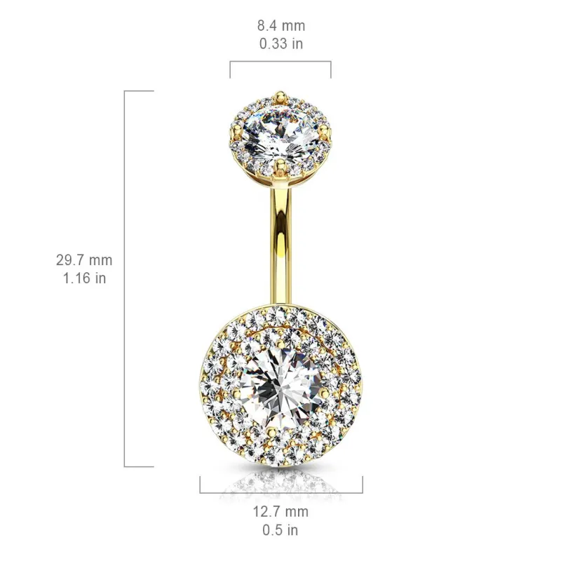 Piercing Nombril En Acier Inoxydable 316L - Bijou Opale Ronde, Barre Incurvée 14G 10mm - Pour Femme, Qualité Chirurgicale