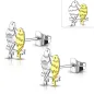 Paire Boucles d'oreille acier inoxydable couple d'oiseaux