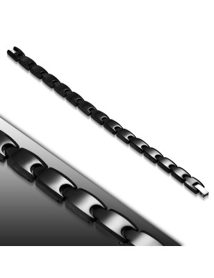 Bracelet magnétique en céramique noire liens imbriqués 088