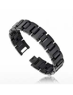 Bracelet Bio-Magnetic Tungstène Large Noir IP 