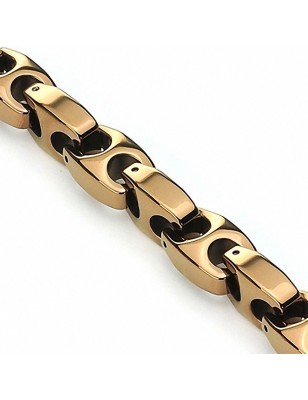 Bracelet homme en tungstène liens cuivrés