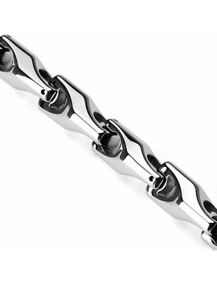 Bracelet homme en tungstène liens cylindres