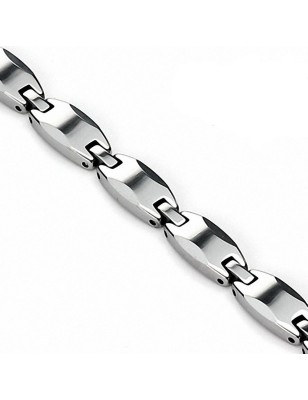 Bracelet homme en tungstène avec liens ovales
