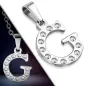 Pendentif en acier avec strass lettre G