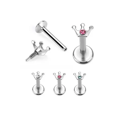 Piercing Labret Couronne Strass