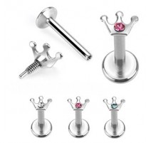 Piercing Labret Couronne Strass