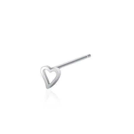 Piercing nez Argent Tige Pliable Coeur