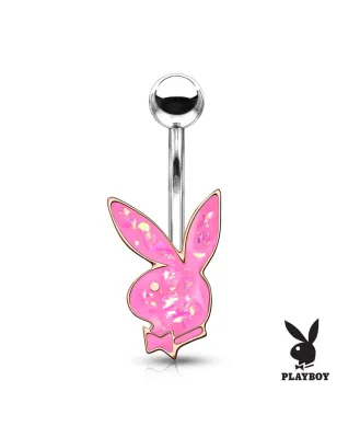 Piercing nombril Playboy lapin rosé opalescent rose