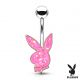 Piercing nombril Playboy lapin rosé opalescent rose