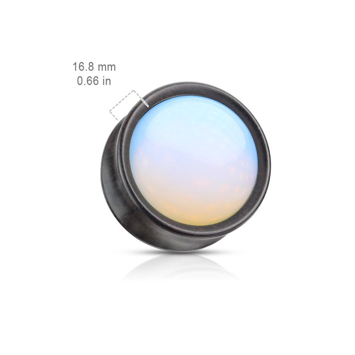 Piercing plug bois avec opalite