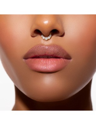 Piercing septum pliable rosé cinq strass