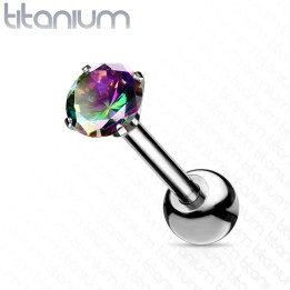 Piercing cartilage hélix en titane zircon vitrail