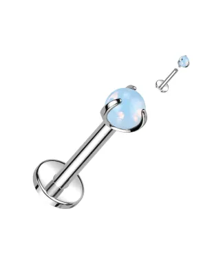 Piercing oreille labret titane pierre opalite