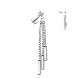 Piercing oreille labret acier triple chaines barres