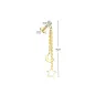 Piercing oreille labret doré double chaines étoile lune Piercing oreille labret doré double chaines étoile lune