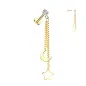 Piercing oreille labret doré double chaines étoile lune Piercing oreille labret doré double chaines étoile lune