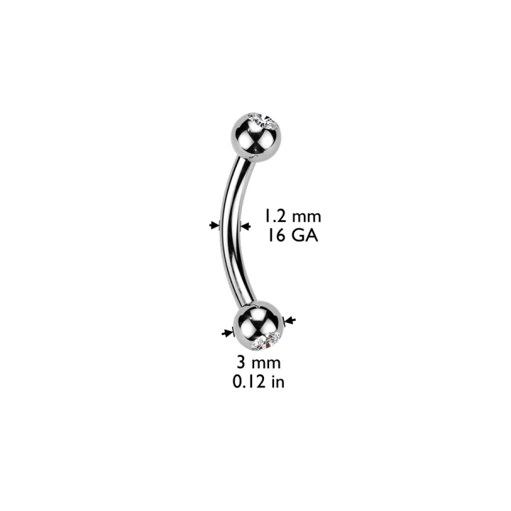 Piercing Arcade acier chirurgical Strass Clair